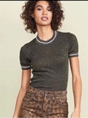 Scotch & Soda Metallic Lurex Knit Tee Small